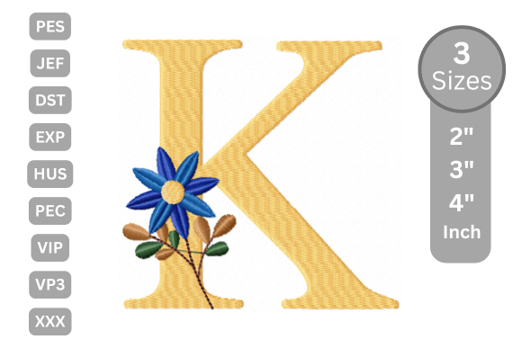 Botanical Flower Letter - K