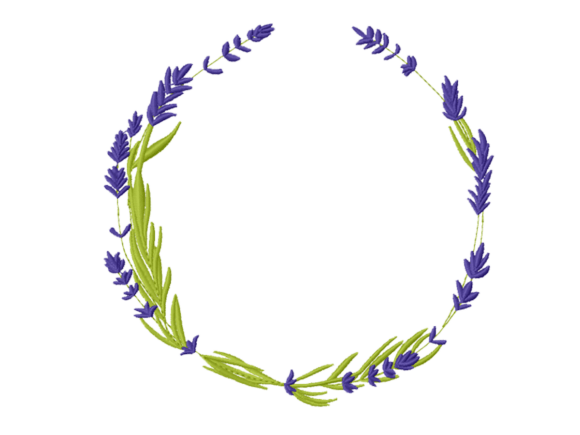 Lavender Wreath Embroidery Design