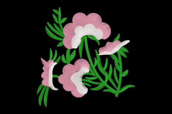 Pink Bell Flowers Embroidery