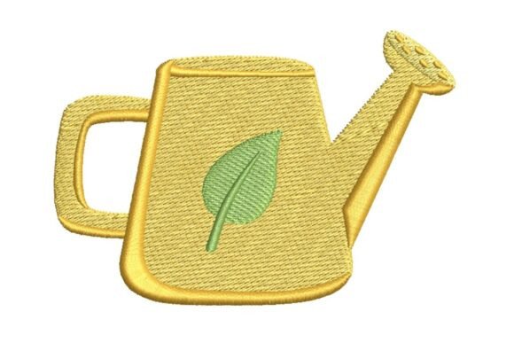 Yellow Watering Can Embroidery Design